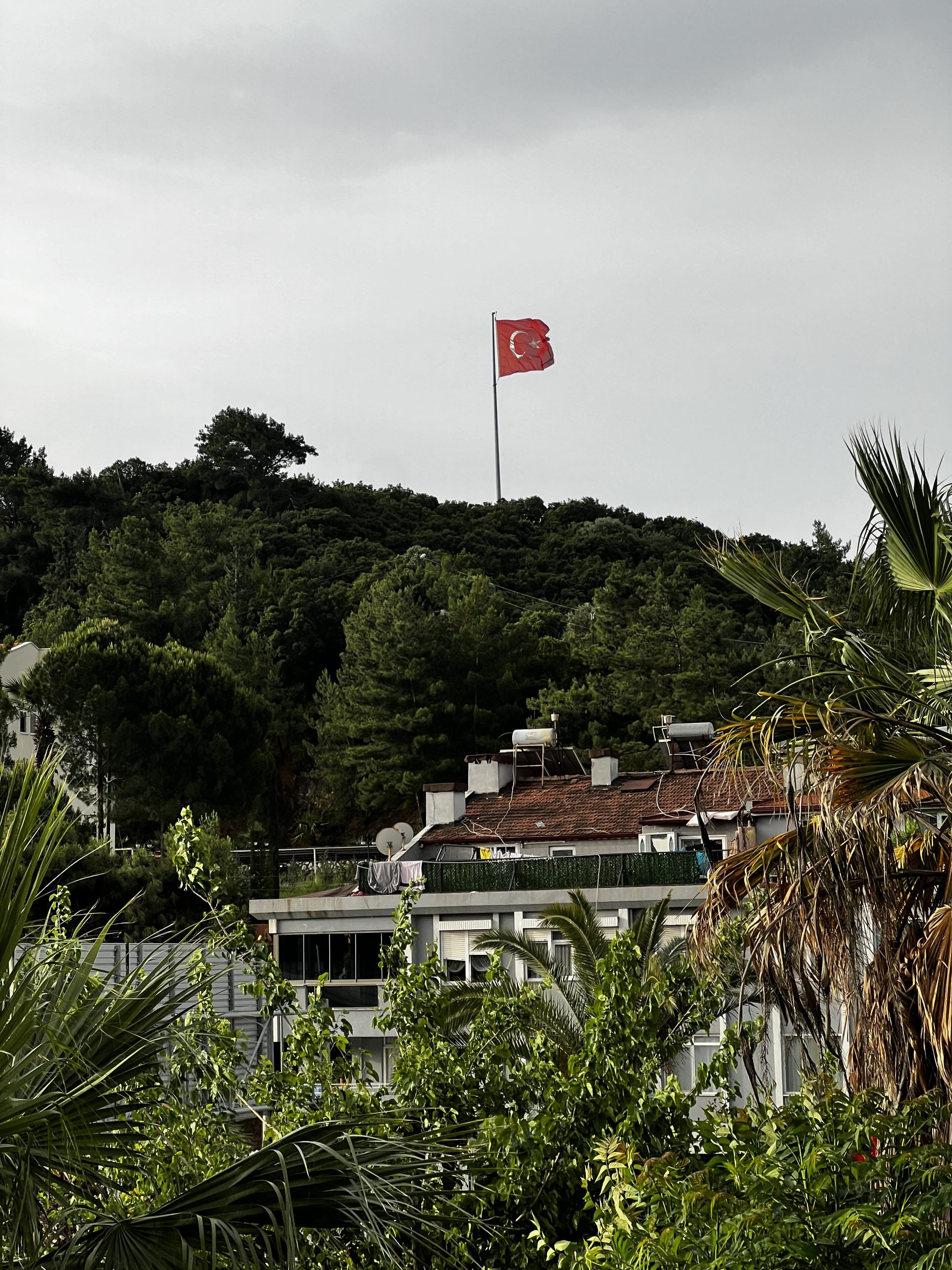 Turkish flag flying over Mamaris