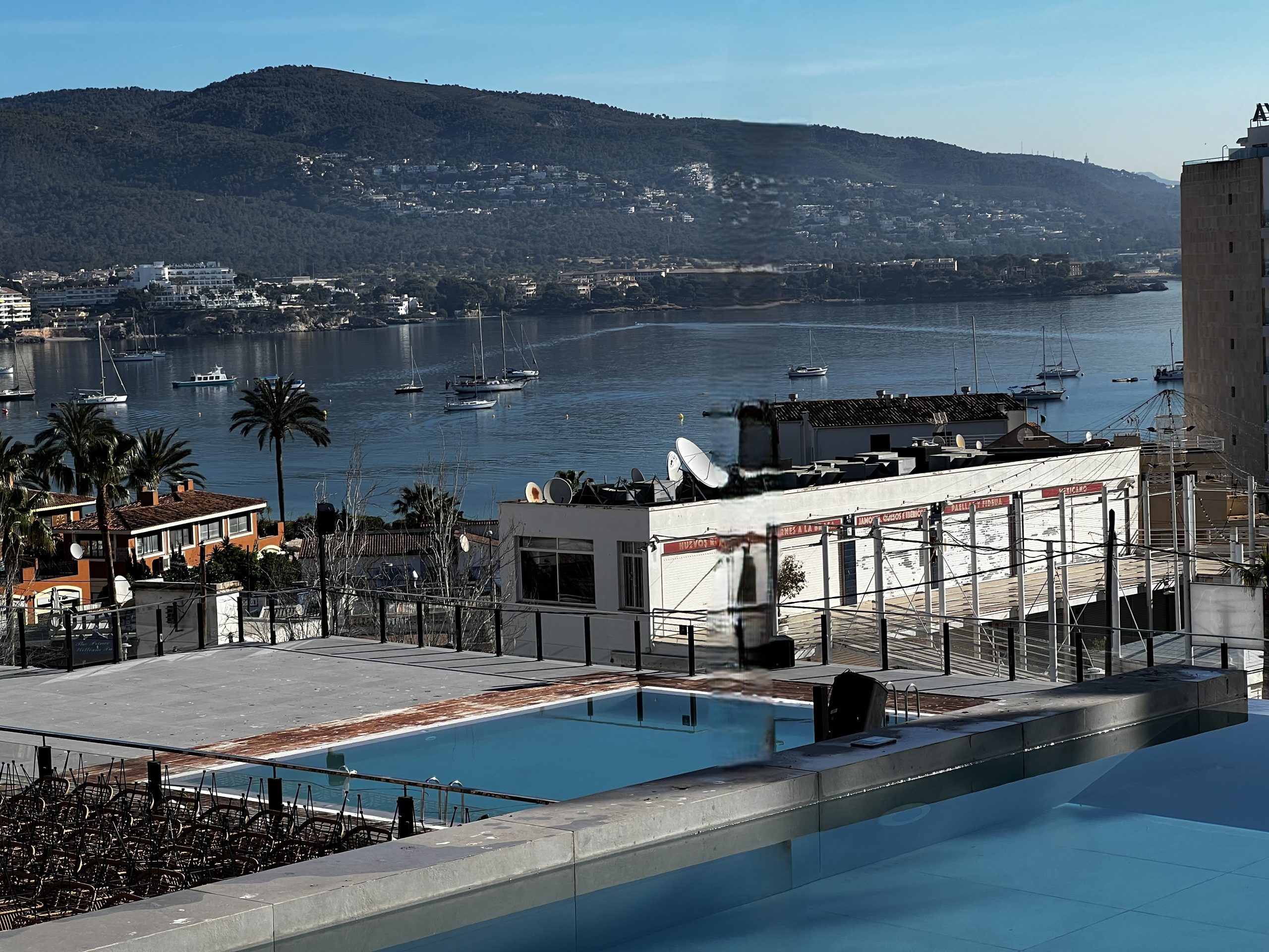 view from hotel pool area